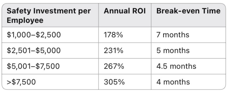 Safety Investment ROI Analysis
