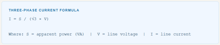 Three-Phase Current Formula
