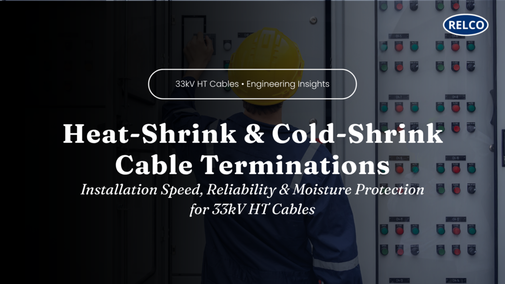 Heat shrink and cold shrink cable terminations installation for 33kV HT cables
